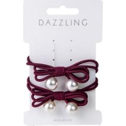 Dazzling Hår 2-pack rosett vinröd