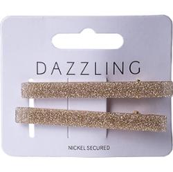 Dazzling Hår Glitterspänne 2-pack Guldbeige
