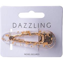 Dazzling Hår Transparent  klämma med guldbitar