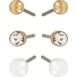 Dazzling J14 Earring Col 3-Pack W Bead Gold