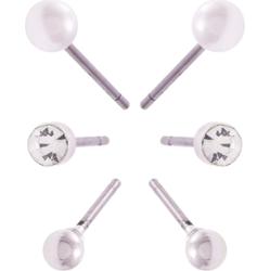 Dazzling J14 Earring Col 3-Pack W Bead Silver