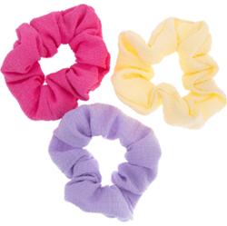 Dazzling Scrunchie Seersucker Bright Pink, Purple, Yellow 3-pack