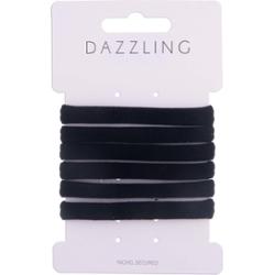 Dazzling Soft Hair Ties 6 pcs Black