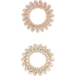 Dessata no-pulling hårsnoddar Glitter + metal rose gold