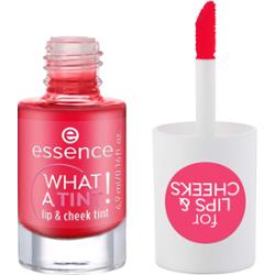 essence WHAT A TINT! róż w płynie i błyszczyk do ust odcień 02 Coral Sunset 4.9 ml