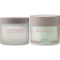 Exuviance Glow Booster Bundle - Zestaw płatki peelingujące i płatki na