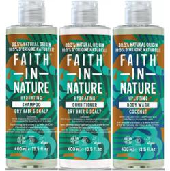 Faith In Nature Bundle Coconut Shampoo 400 ml & Conditioner 400 ml & B