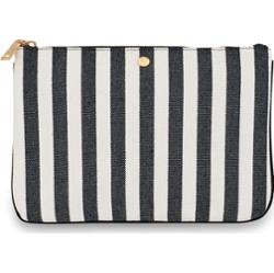 Fan Palm Cotton Stripe Clutch