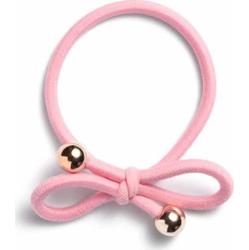 Ia Bon Hair Tie With Gold Bead Light Pink