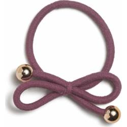 Ia Bon Hair Tie With Gold Bead Mauve