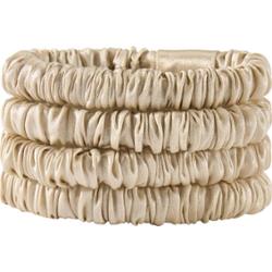 Lenoites Mulberry Silk Skinny Scrunchies Beige
