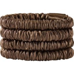 Lenoites Mulberry Silk Skinny Scrunchies Brown