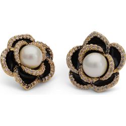 Lily and Rose Coco rose earrings - Jet / ivory pearl