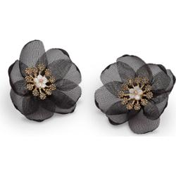 Lily and Rose Organza botanical earrings Black
