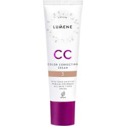Lumene CC Color Correcting Cream CC krem wyrównujący koloryt skóry SPF 20 odcień 3 (Warm) 30 ml