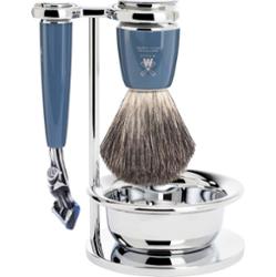 Mühle Rytmo Fusion Shaving Set Pure Badger Resin Petrol Blue