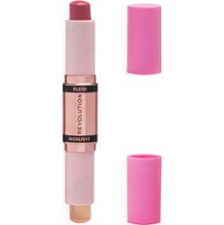 Makeup Revolution Blush & Highlight kremowy róż do policzków i rozświetlacz w sztyfcie odcień Mauve Glow 2x4,3 g