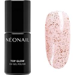 NEONAIL UV Gel Polish Top Glow Rose Gold Flakes