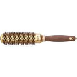 Olivia garden Pędzel okrągły Expert Blowout Shine z włosiem falistym w kolorze złotym i brązowym (35 mm)