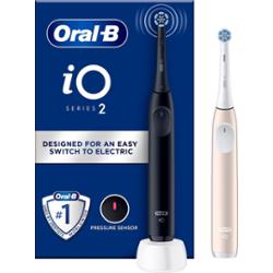 Oral B iO 2 Duo-pack Electric Toothbrushes Night Black & Calm Pink