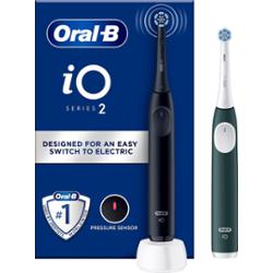 Oral B iO 2 Duo-pack Electric Toothbrushes Night Black & Forest Green