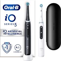 Oral B iO 5 black and white electric toothbrushes Designed by Braun