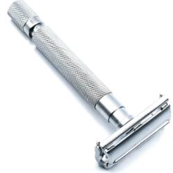 Parker Shaving 74R - Graphite - Satin Chrome Textured Heavy Weight But