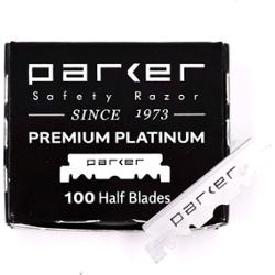 Parker Shaving Premium Platinum Half Blades for Barber Razors - 100 Ct