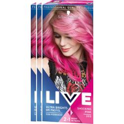 Schwarzkopf LIVE Ultra Brights or Pastel 93 Shocking Pink  3-pack