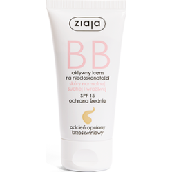BB aktywny krem na niedoskonałości skóry normalnej, suchej i wrażliwej odcień opalony brzoskwiniowy Ziaja