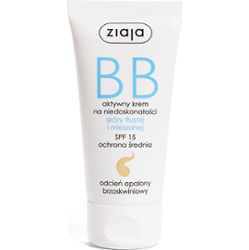 BB aktywny krem na niedoskonałości skóry tłustej i mieszanej odcień opalony brzoskwiniowy Ziaja