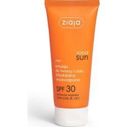 emulsja do twarzy i ciała fotostabilna wodoodporna SPF 30 ochrona wysoka UVA+UVB, IR, HEV Ziaja