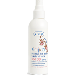 mleczko dla dzieci wodoodporne SPF 30 spray ochrona wysoka UVA+UVB Ziaja