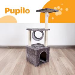 Pupilo Domek Drapak Legowisko Tunel Drzewko Dla Kota z Zabawką Mysz 4 Poziomy