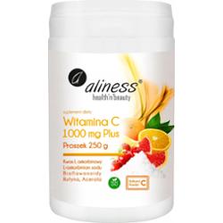 Aliness Witamina C 1000 mg Plus Suplement Kwas Askorbinowy w Proszku 250g