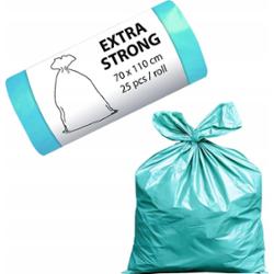AluFix Worki Na Śmieci Extra Mocne Wytrzymałe z Folii HDPE 120L 25 Sztuk