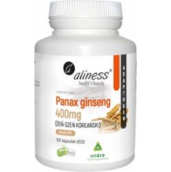 Aliness Panax Ginseng 400mg Żeń Szeń Koreański Libido Pamięć 100 Kapsułek