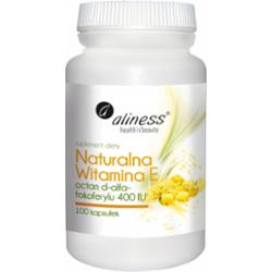 Aliness Naturalna Witamina E Suplement Diety Antyoksydant Skóra 100 Kaps
