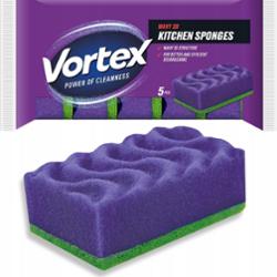 Vortex Gąbki Kuchenne Do Mycia Naczyń Zmywak Fala 3D Dwustronne 5 Sztuk