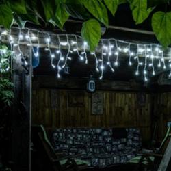 Lampki Sople Białe Choinkowe Świąteczne Zewnętrzne Zimne 300 Led
