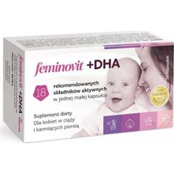 Feminovit + DHA Suplement Diety Dla Kobiet w Ciąży Witaminy 30 Kapsułek