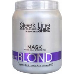 Stapiz Sleek Line Maska Ochładzająca z Jedwabiem Violet do Włosów Blond Siwych Rozjaśnianych 1l