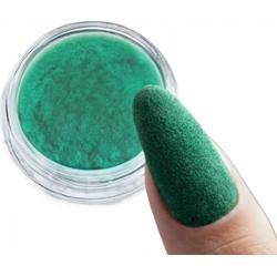 Flocked Effect Aksamit Zamszowy Pyłek Do Paznokci Manicure Zdobień Szmaragd