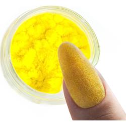 Flocked Effect Aksamit Zamszowy Pyłek Do Paznokci Manicure Zdobień Żółty