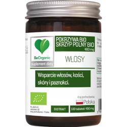 BeOrganic Pokrzywa + Skrzyp Polny Bio Wsparcie Włosów Kości Skóry 100 Tabl
