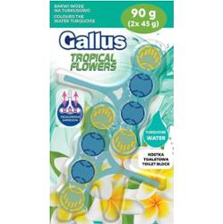 GALLUS Kostka Do WC Zawieszka Tropikalne Kwiaty Turkusowa Woda 2 Szt 2x45g