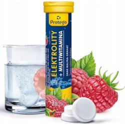 Protego Elektrolity+Multiwitamina Malina Nawodnienie 20 Tabletek Musujących