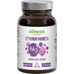 Biowen Cytrynian Magnezu 825mg z Witaminą B6 Suplement Diety 100 Kapsułek