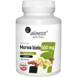 Aliness Morwa Biała 500mg Chrom Suplement Odchudzanie Metabolizm 180 Tabl