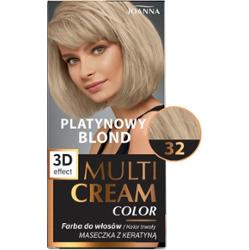 Joanna Multi Cream Color Efekt 3D Trwała Farba Do Włosów 32 Platynowy Blond